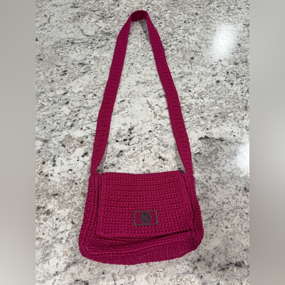 Pink The Sak Shoulder Cross Body Purse Small Crocheted